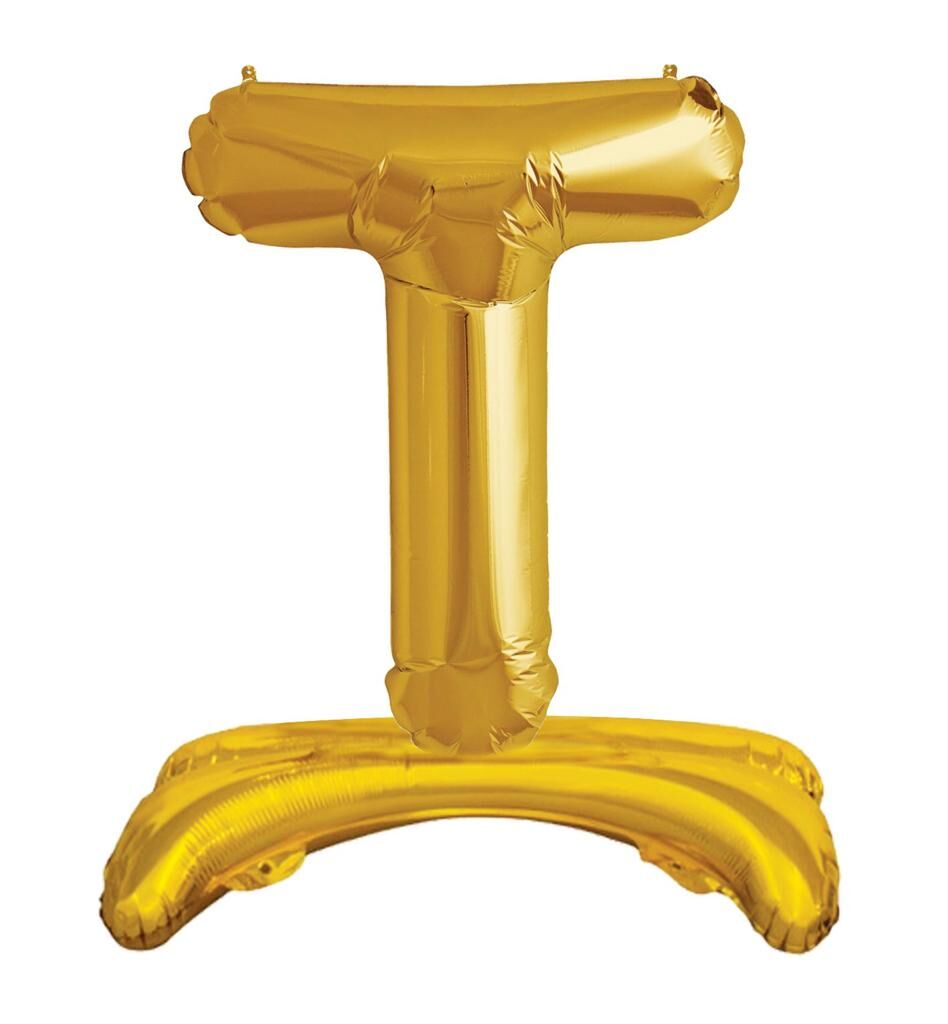 Toptan 32'' gold T harfi ayaklı folyo balon