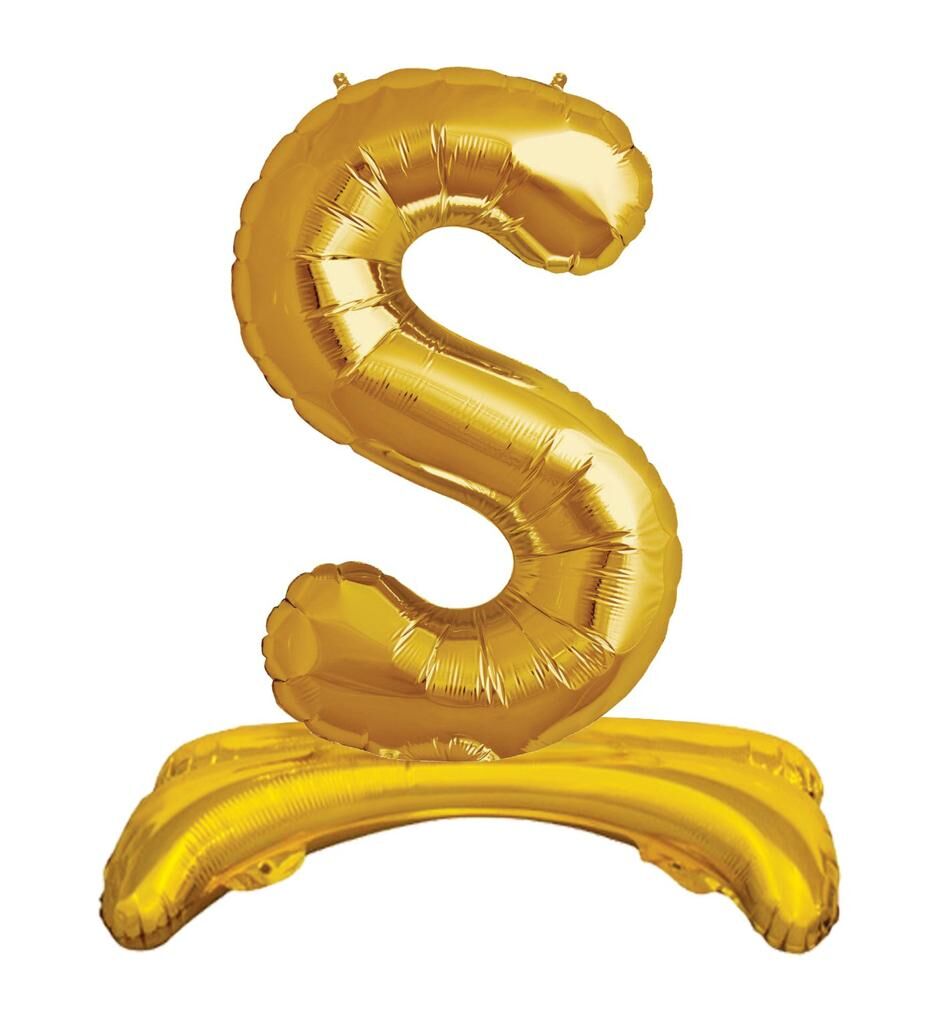 Toptan 32'' gold S harfi ayaklı folyo balon