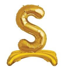 Toptan 32'' gold S harfi ayaklı folyo balon