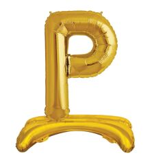 Toptan 32'' gold P harfi ayaklı folyo balon