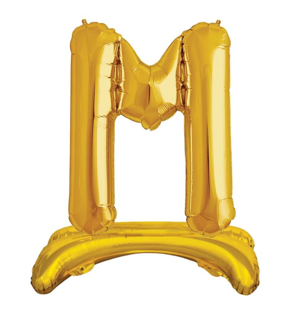 Toptan 32'' gold M harfi ayaklı folyo balon