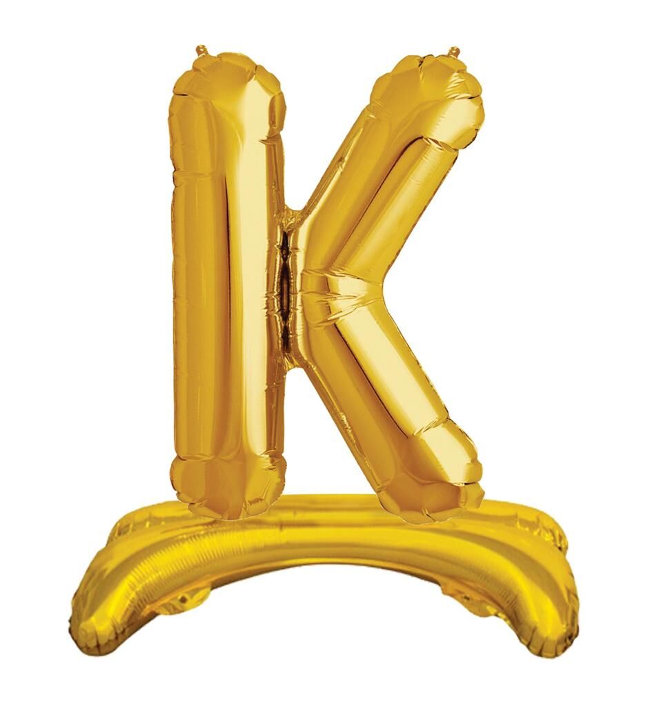 Toptan 32'' gold K harfi ayaklı folyo balon