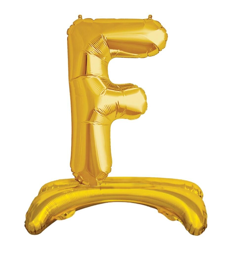 Toptan 32'' gold F harfi ayaklı folyo balon