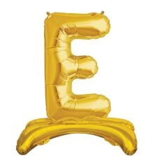 Toptan 32'' gold E harfi ayaklı folyo balon