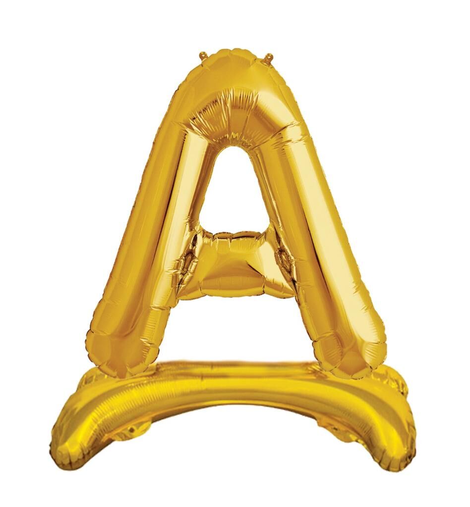Toptan 32'' gold A harfi ayaklı folyo balon