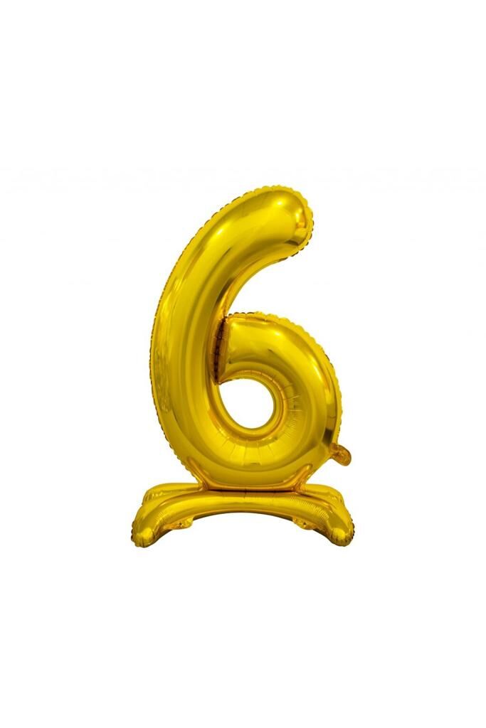 Toptan 32'' ayaklı gold 6 rakam folyo balon
