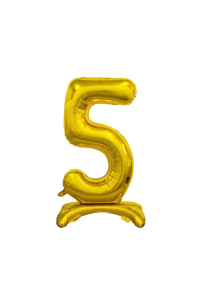 Toptan 32'' ayaklı gold 5 rakam folyo balon