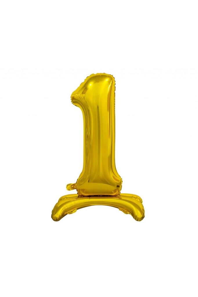 Toptan 32'' ayaklı gold 1 rakam folyo balon