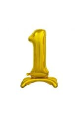 Toptan 32'' ayaklı gold 1 rakam folyo balon