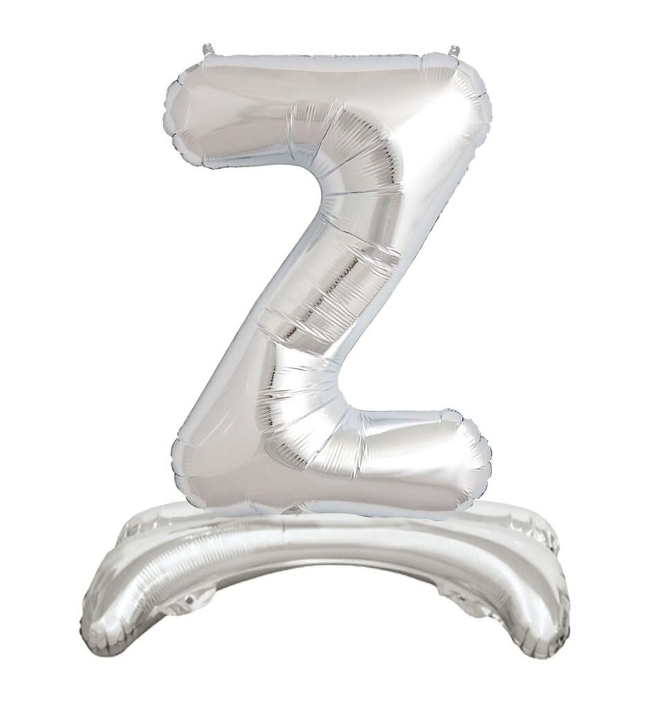 Toptan 32'' ayaklı gümüş Z harfi folyo balon