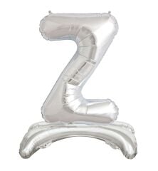 Toptan 32'' ayaklı gümüş Z harfi folyo balon