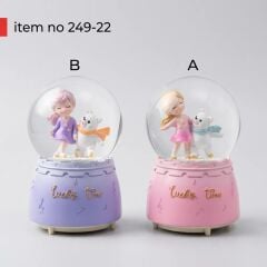 Toptan Lucky Time Çocuk ve Ayıcık Figürlü Kar Küresi