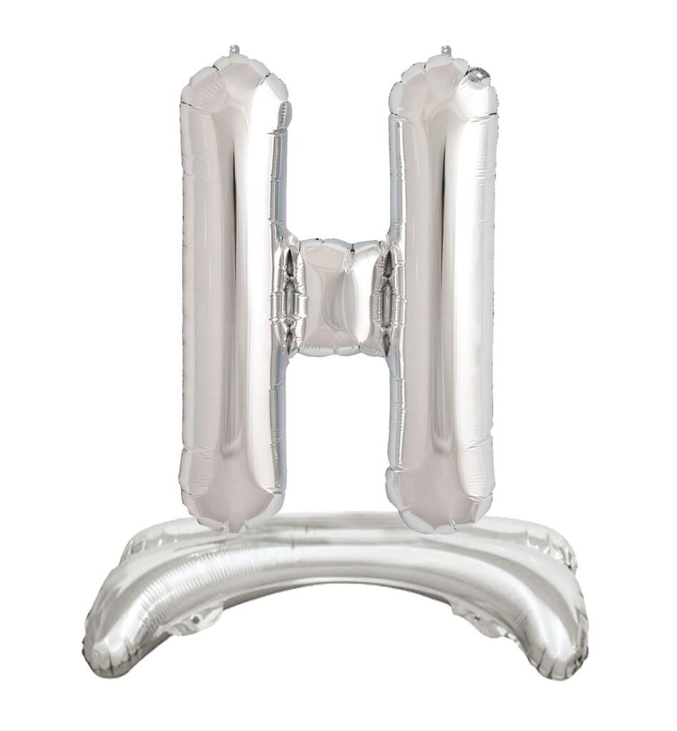 Toptan 32'' ayaklı gümüş H harfi folyo balon