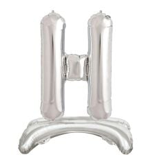 Toptan 32'' ayaklı gümüş H harfi folyo balon