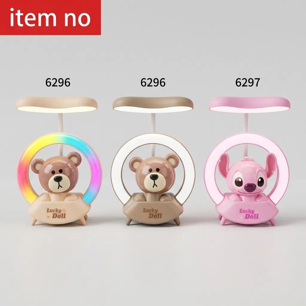 Toptan Lucky Doll Ayıcık & Stitch Figürlü Masa Lambası