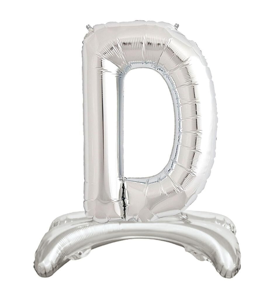 Toptan 32'' ayaklı gümüş D harfi folyo balon