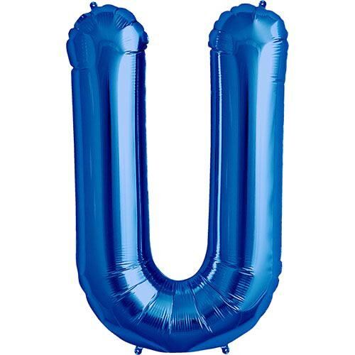 Toptan 16'' Mavi U Folyo Balon