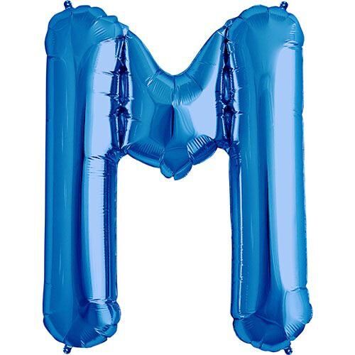 Toptan 16'' Mavi M Folyo Balon