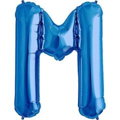 Toptan 16'' Mavi M Folyo Balon