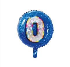 Toptan 18'' mavi 0 rakam folyo balon