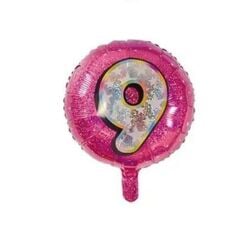 Toptan 18'' pembe 9 rakam folyo balon