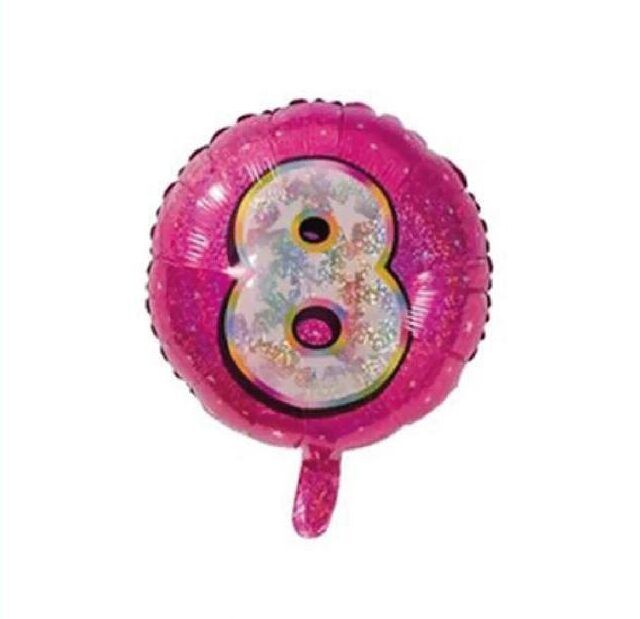Toptan 18'' pembe 8 rakam folyo balon