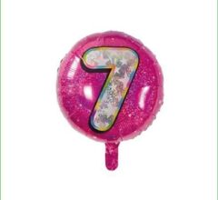 Toptan 18'' pembe 7 rakam folyo balon