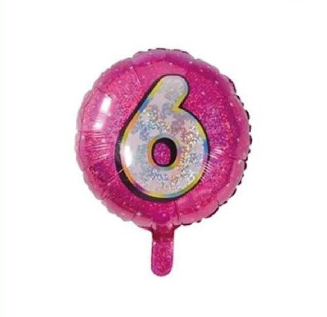Toptan 18'' pembe 6 rakam folyo balon