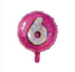 Toptan 18'' pembe 6 rakam folyo balon