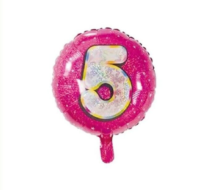 Toptan 18'' pembe 5 rakam folyo balon