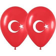 Toptan Atom Baskılı Balon Bayrak Ayyıldız 100'lü 12 İnç