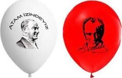 Toptan Atom Baskılı Balon Atatürklü 100'lü 12 İnç
