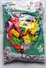 Toptan Atom Baskılı Balon Çizgi Karakterli 100'lü 12 İnç