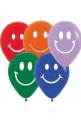 Toptan Atom Baskılı Balon Gülenyüzlü Emojili 100'lü 12 İnç