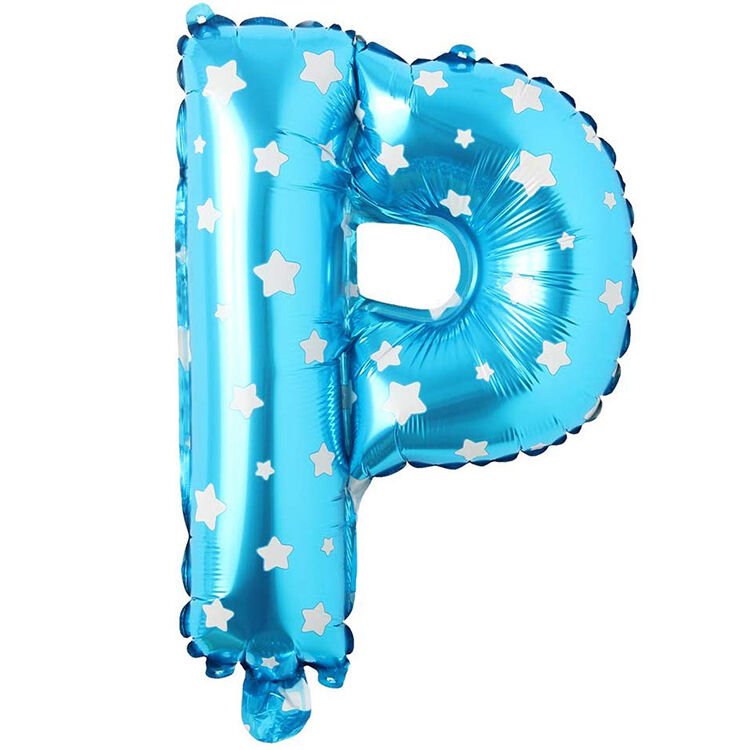 Toptan 16'' Mavi Yıldızlı P Folyo Balon