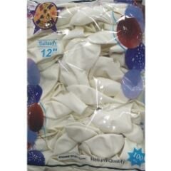 Toptan HBK Balon Pastel Beyaz 12 İnç 100'lü