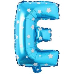 Toptan 16'' Mavi Yıldızlı E Folyo Balon