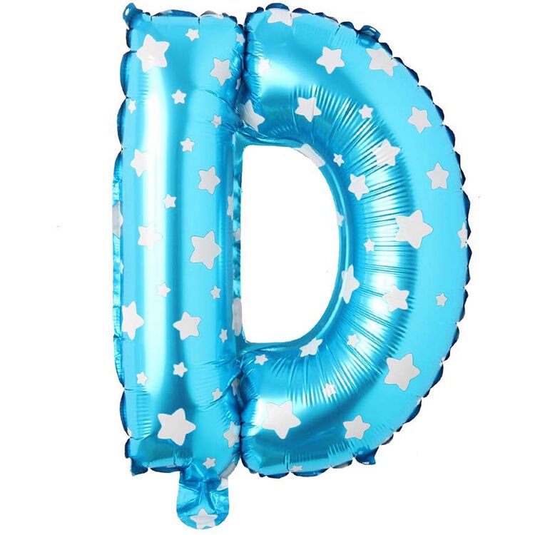Toptan 16'' Mavi Yıldızlı D Folyo Balon