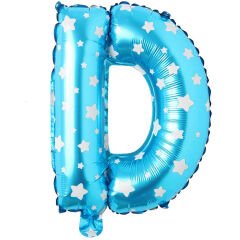 Toptan 16'' Mavi Yıldızlı D Folyo Balon