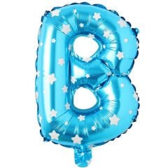Toptan 16'' Mavi Yıldızlı B Folyo Balon
