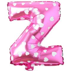 Toptan 16'' Pembe Kalpli Z Folyo Balon