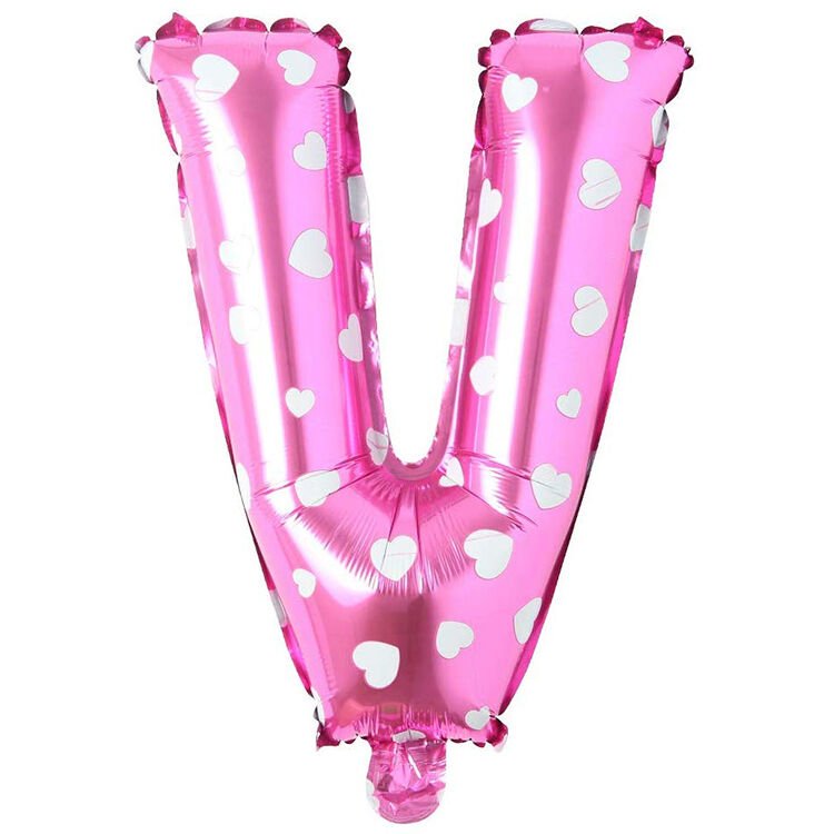 Toptan 16'' Pembe Kalpli V Folyo Balon