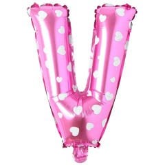Toptan 16'' Pembe Kalpli V Folyo Balon