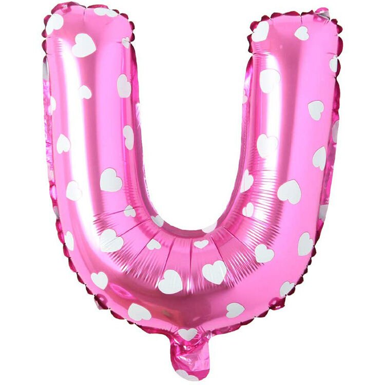 Toptan 16'' Pembe Kalpli U Folyo Balo