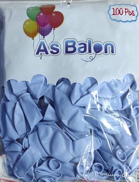Toptan As Makaron Soft Balon Mavi 12 İnç 100'lü