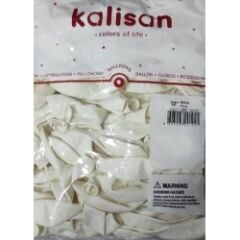 Toptan Kalisan Pastel Beyaz Balon 12 İnç 100'lü