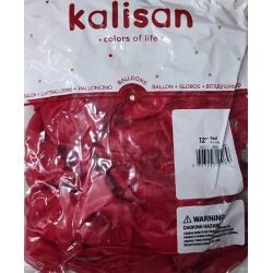 Toptan Kalisan Pastel Kırmızı Balon 12 İnç 100'lü