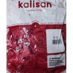 Toptan Kalisan Pastel Kırmızı Balon 12 İnç 100'lü