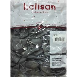 Toptan Kalisan Pastel Gri Balon 12 İnç 100'lü