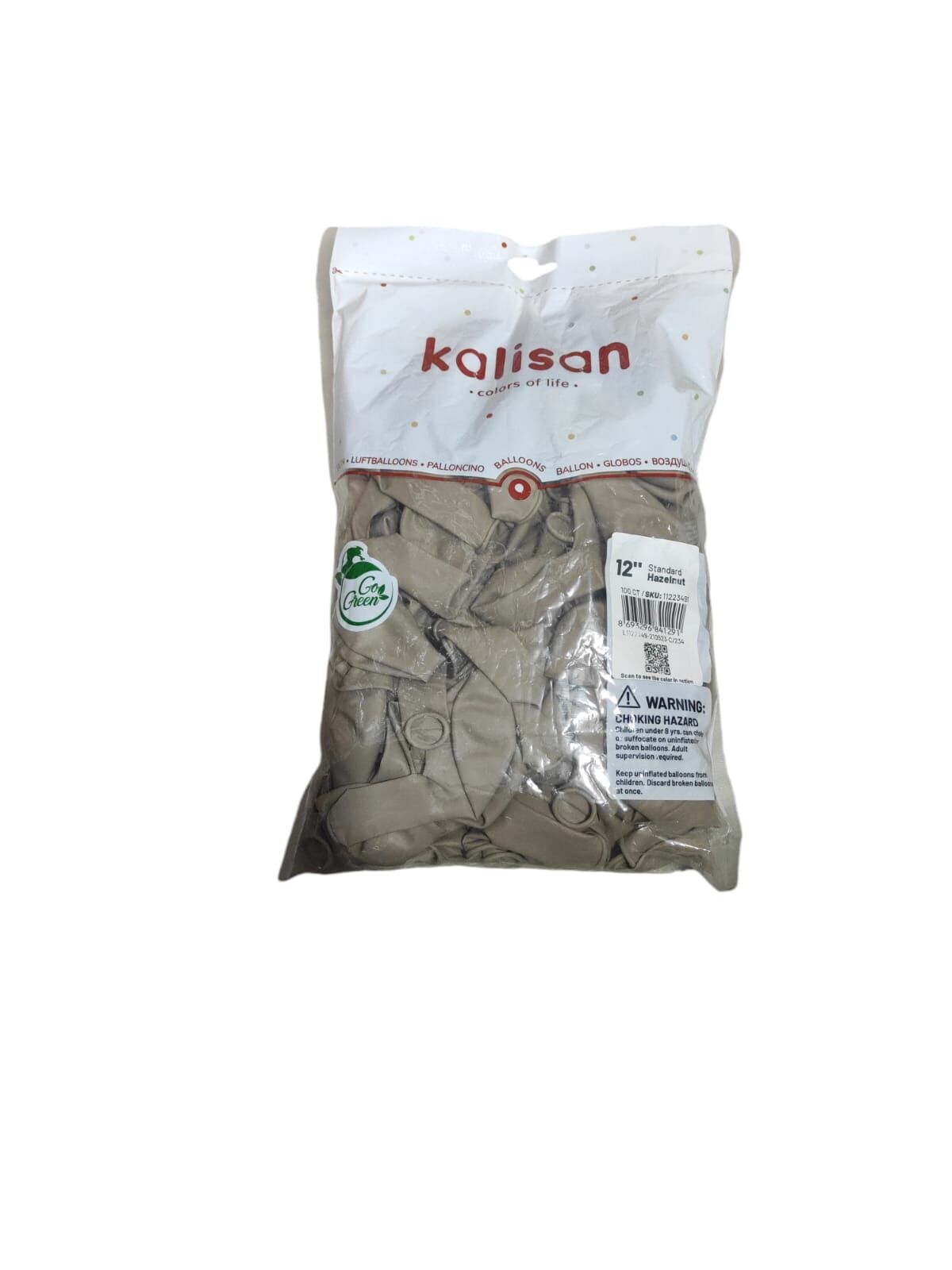 Toptan Kalisan Pastel Fındık Kahvesi Balon 12 İnç 100'lü